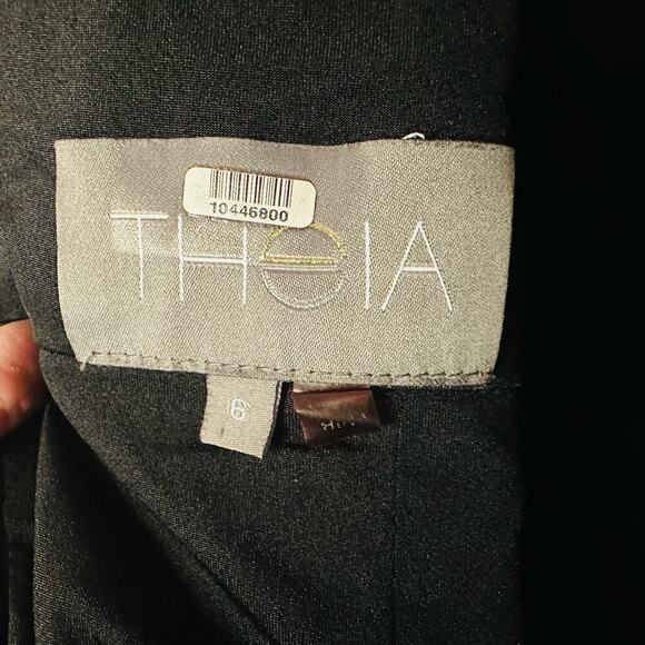 Theia Gold & Black Midnight Lace Crewneck Lace See Through Sheath Dress Size 6 - Picture 7 of 16